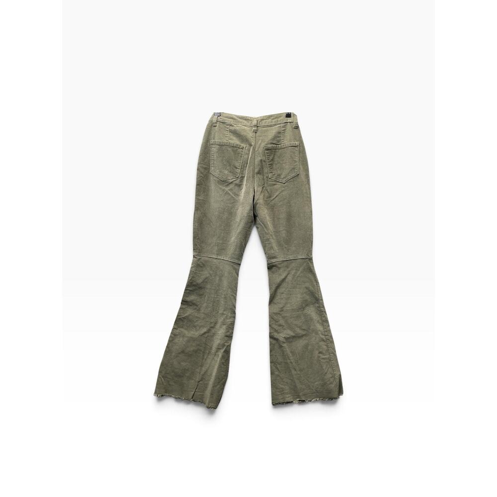 YMI Women's Green Corduroy Flare Pants Mid Rise Pockets Cotton Spandex - Picture 10 of 11